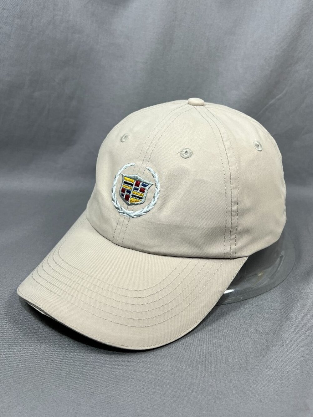 Cadillac Classic Logo Strapback Hat Golfer Khaki Adjustable Motorsports Dad Mens